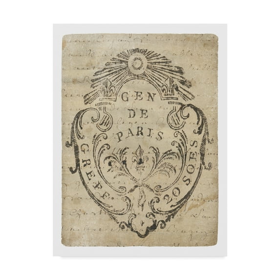 Trademark Fine Art 'Letter Crest IIa Vintage v2' Canvas Art by Wild Apple Portfolio