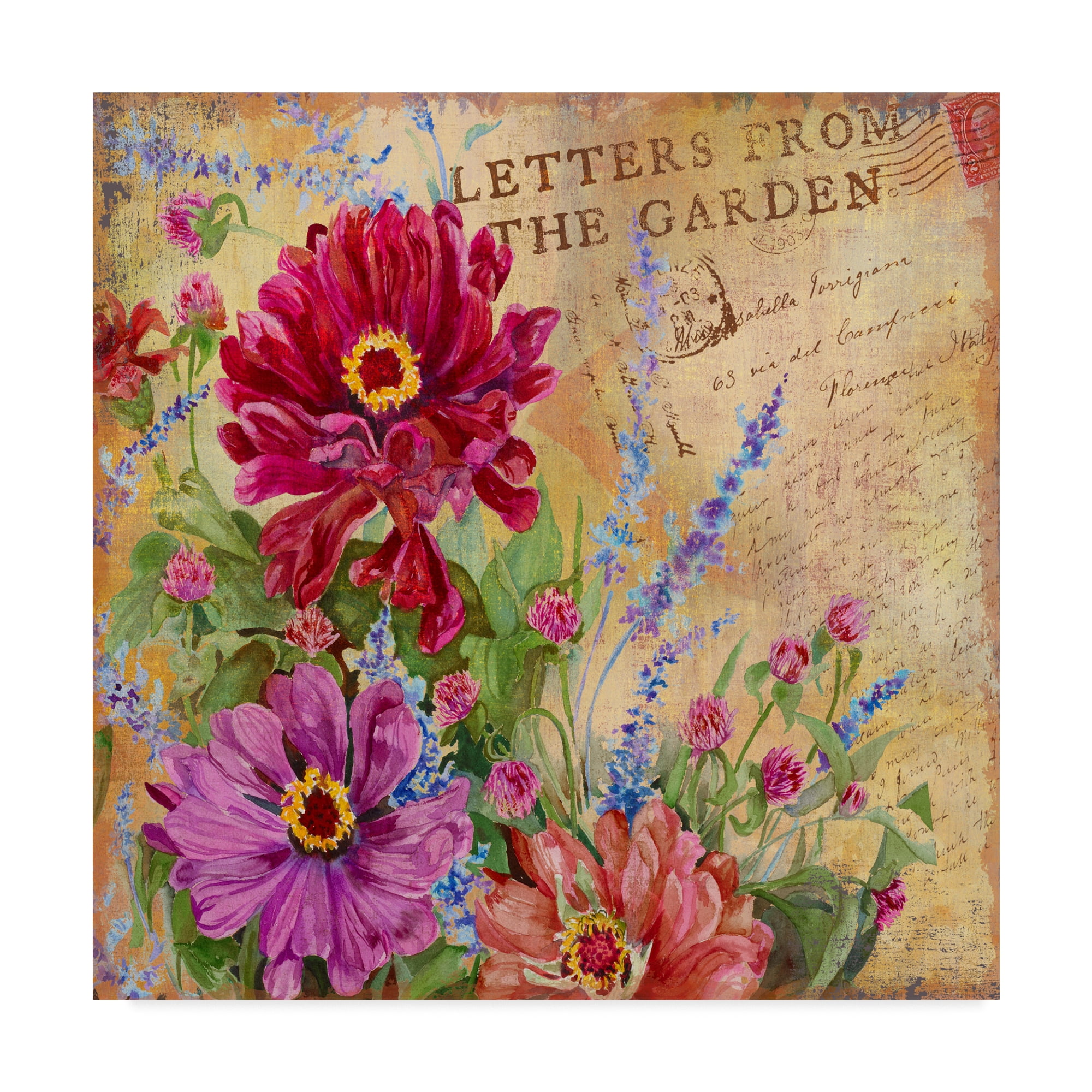 Trademark Fine Art 'Letters From The Garden Red' Canvas Art by Joanne Porter