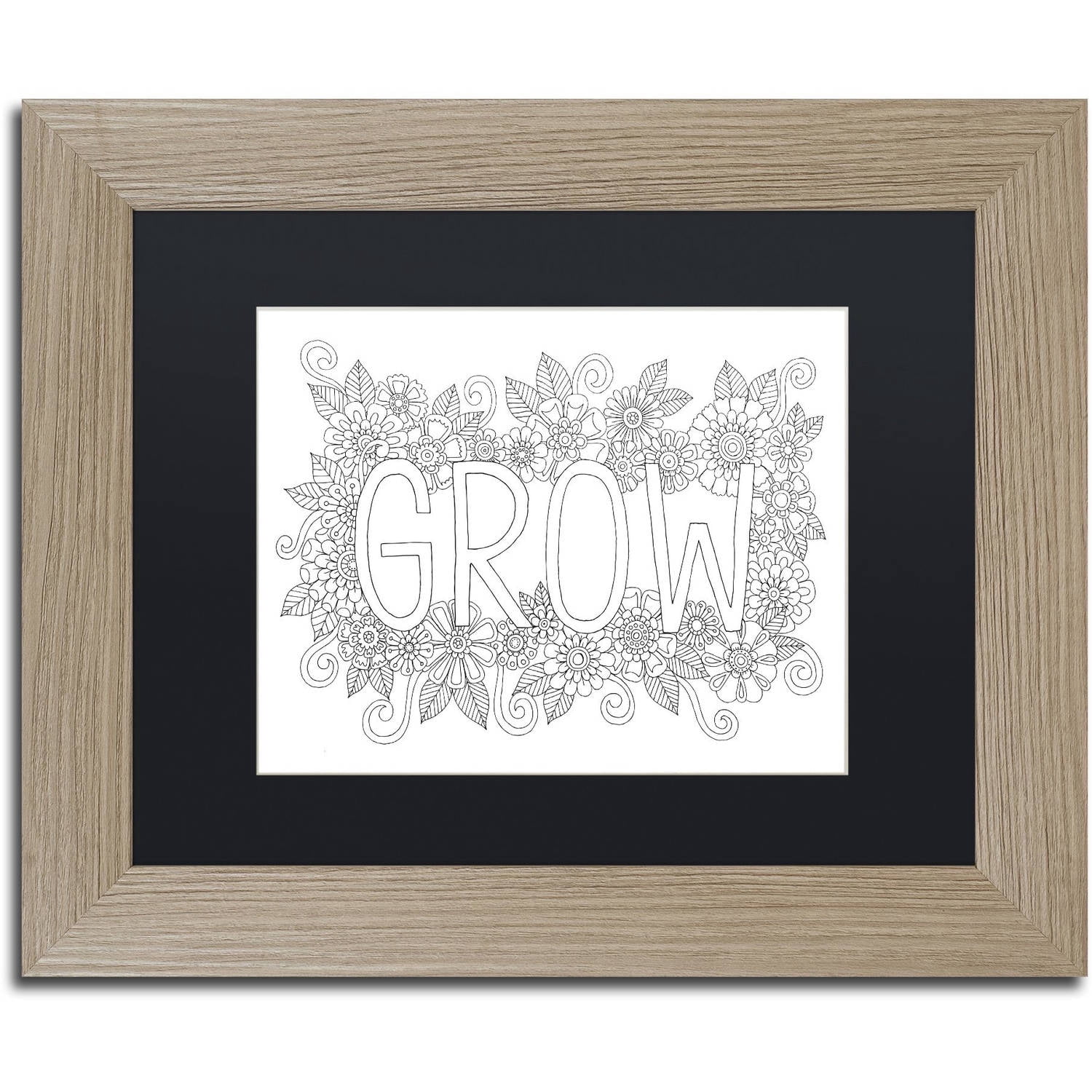 Trademark Fine Art 'Letters & Words 2' Canvas Art by Hello Angel Black Matte, Birch Frame