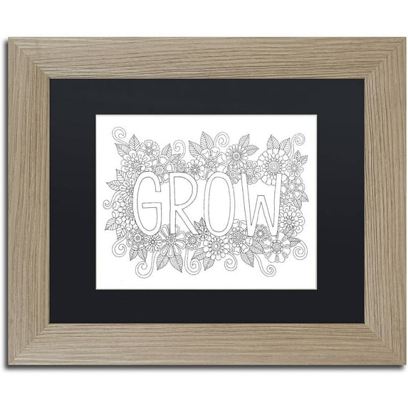 Trademark Fine Art 'Letters & Words 2' Canvas Art by Hello Angel Black Matte, Birch Frame