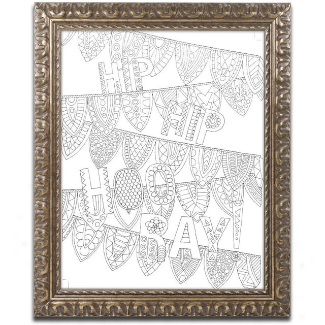 Trademark Fine Art 'Letters & Words 22' Canvas Art by Hello Angel Gold Ornate Frame