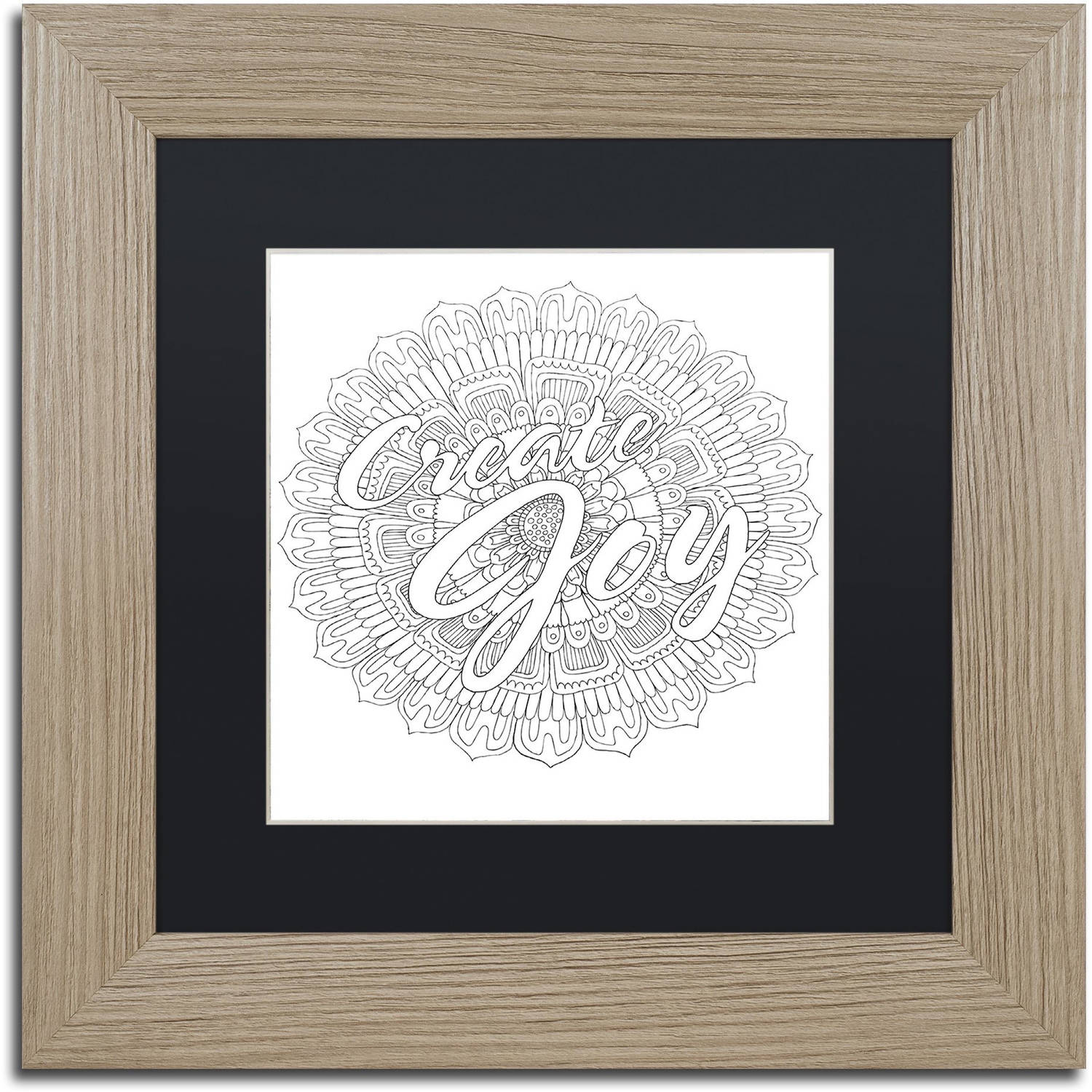 Trademark Fine Art "Letters and Words 13" Canvas Art by Hello Angel, Black Matte, Birch Frame