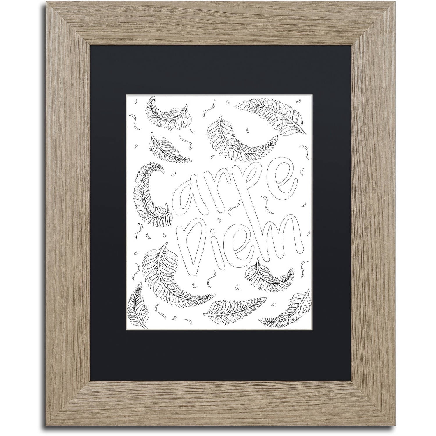 Trademark Fine Art "Letters and Words 15" Canvas Art by Hello Angel, Black Matte, Birch Frame