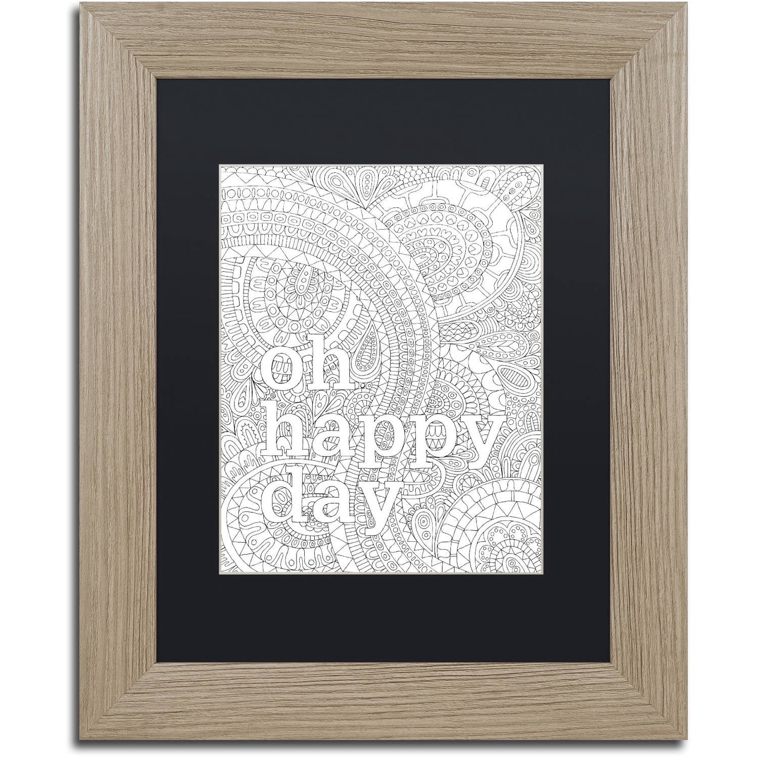 Trademark Fine Art "Letters and Words 16" Canvas Art by Hello Angel, Black Matte, Birch Frame