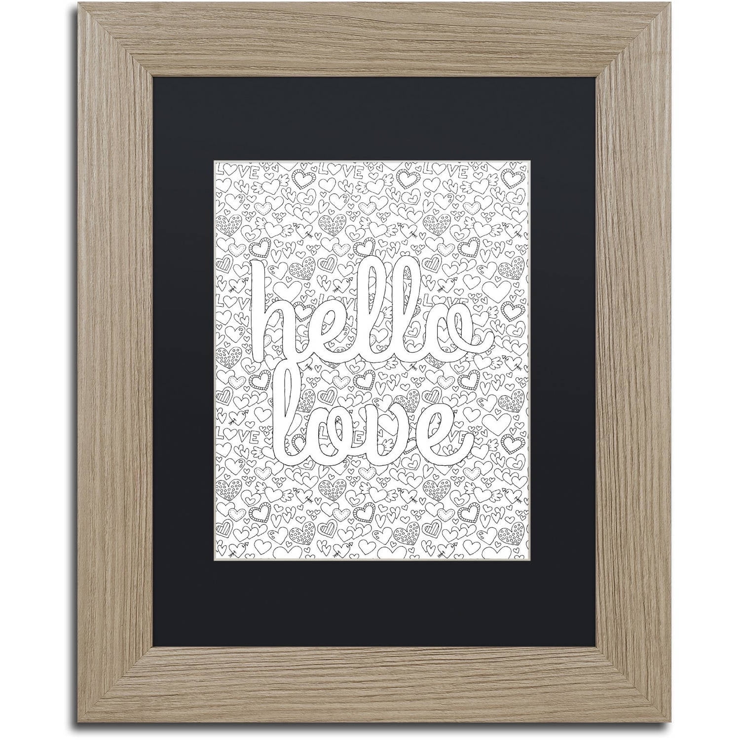Trademark Fine Art "Letters and Words 17" Canvas Art by Hello Angel, Black Matte, Birch Frame
