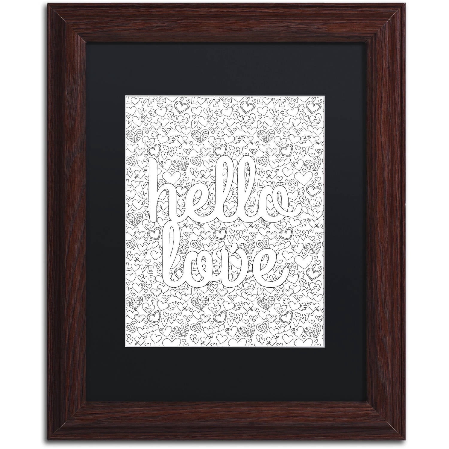 Trademark Fine Art "Letters and Words 17" Canvas Art by Hello Angel, Black Matte, Wood Frame