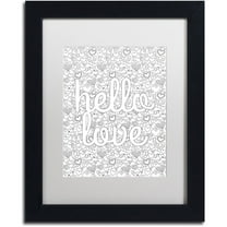 Trademark Fine Art "Letters and Words 17" Canvas Art by Hello Angel, White Matte, Black Frame
