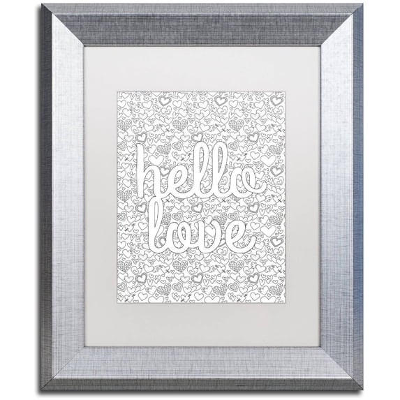 Trademark Fine Art "Letters and Words 17" Canvas Art by Hello Angel, White Matte, Silver Frame