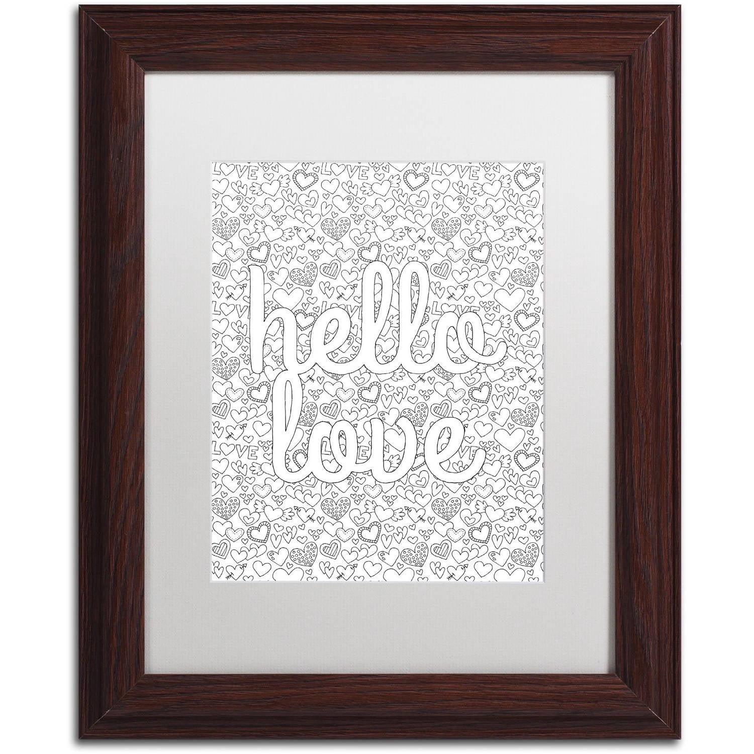 Trademark Fine Art "Letters and Words 17" Canvas Art by Hello Angel, White Matte, Wood Frame