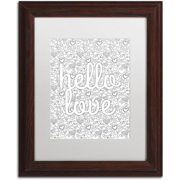 Trademark Fine Art "Letters and Words 17" Canvas Art by Hello Angel, White Matte, Wood Frame