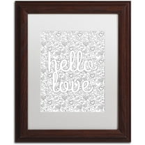 Trademark Fine Art "Letters and Words 17" Canvas Art by Hello Angel, White Matte, Wood Frame