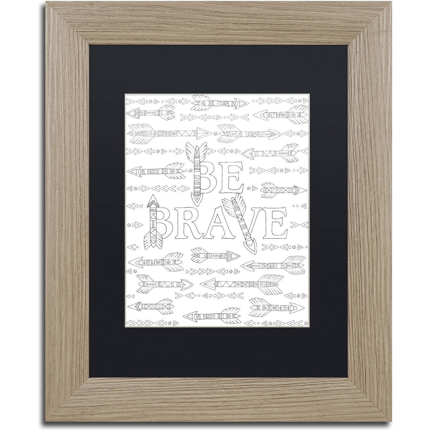 Trademark Fine Art "Letters and Words 18" Canvas Art by Hello Angel, Black Matte, Birch Frame