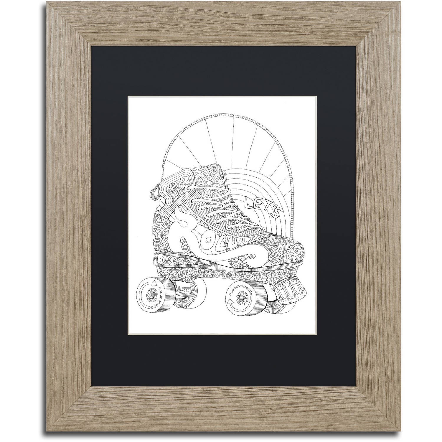 Trademark Fine Art "Letters and Words 19" Canvas Art by Hello Angel, Black Matte, Birch Frame
