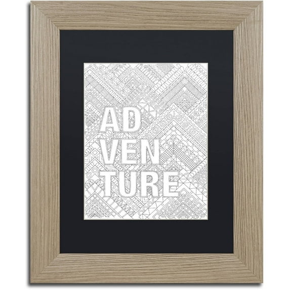 Trademark Fine Art "Letters and Words 20" Canvas Art by Hello Angel, Black Matte, Birch Frame