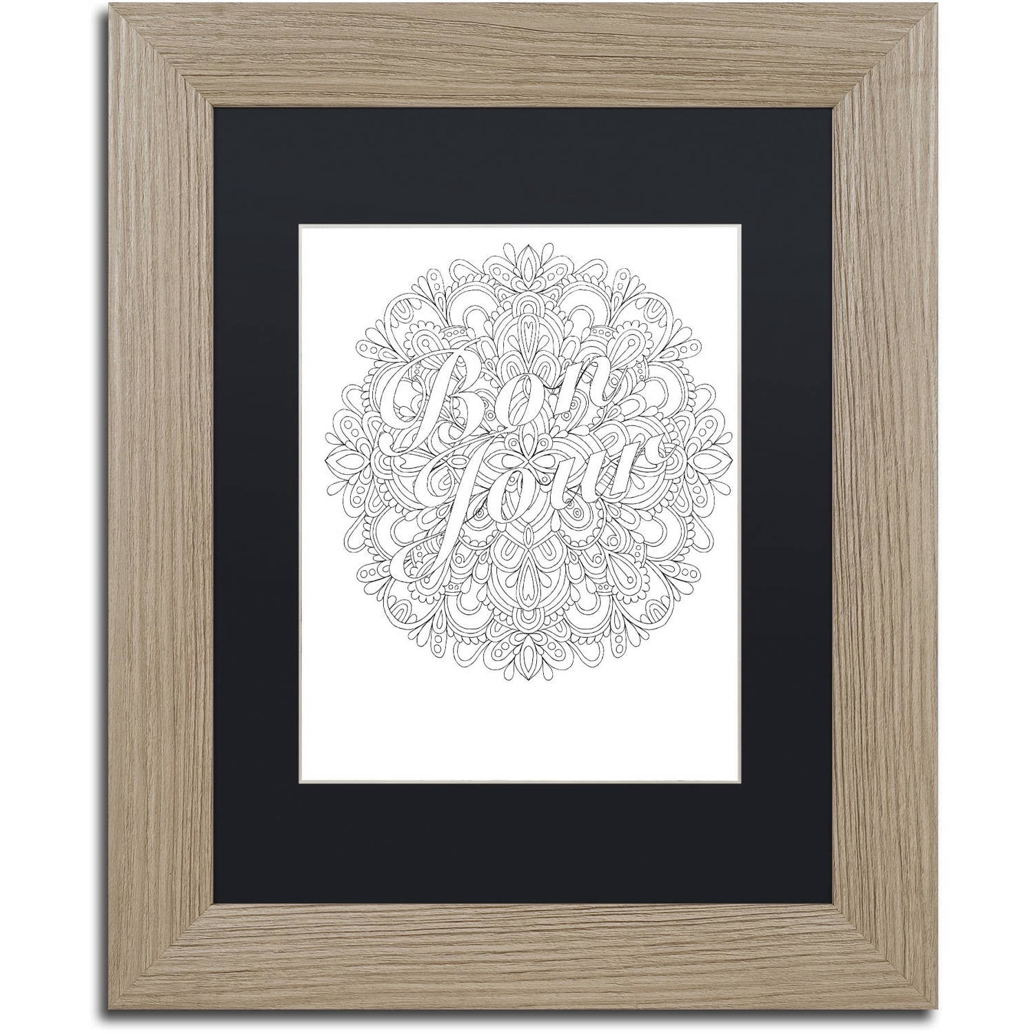 Trademark Fine Art "Letters and Words 21" Canvas Art by Hello Angel, Black Matte, Birch Frame