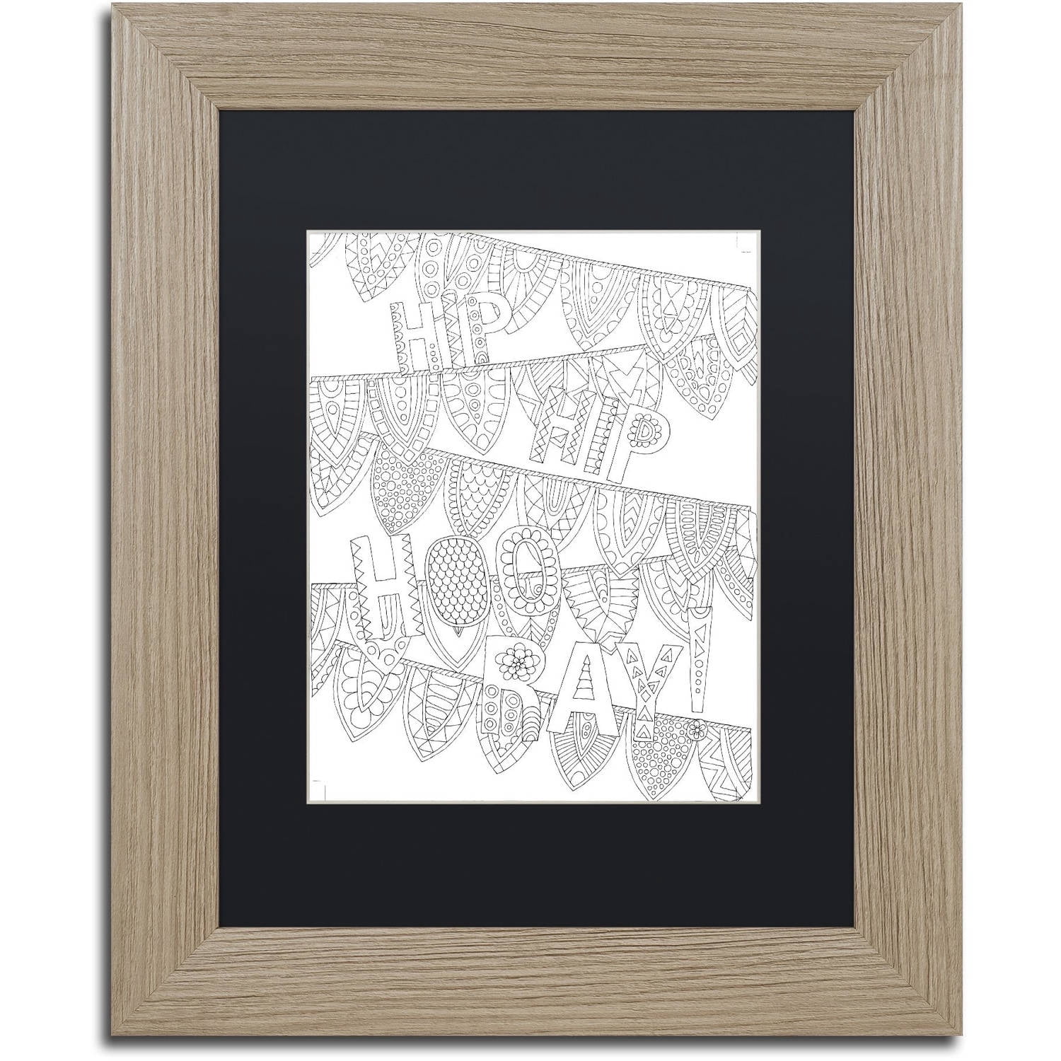 Trademark Fine Art "Letters and Words 22" Canvas Art by Hello Angel, Black Matte, Birch Frame
