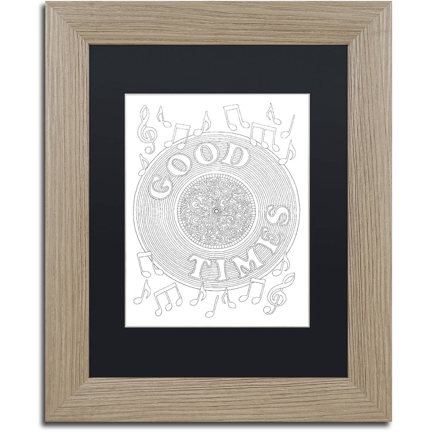 Trademark Fine Art "Letters and Words 23" Canvas Art by Hello Angel, Black Matte, Birch Frame