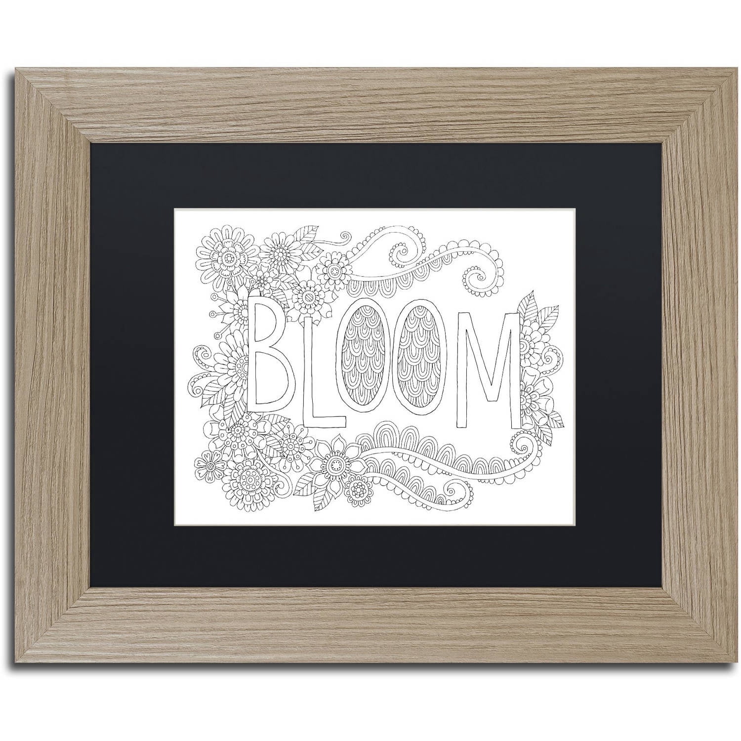 Trademark Fine Art "Letters and Words 3" Canvas Art by Hello Angel, Black Matte, Birch Frame