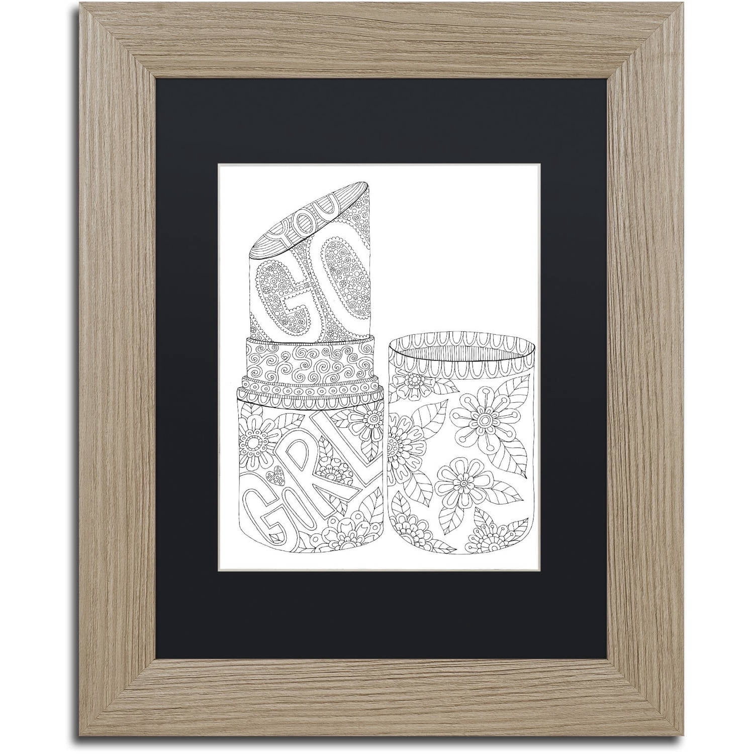 Trademark Fine Art "Letters and Words 31" Canvas Art by Hello Angel, Black Matte, Birch Frame
