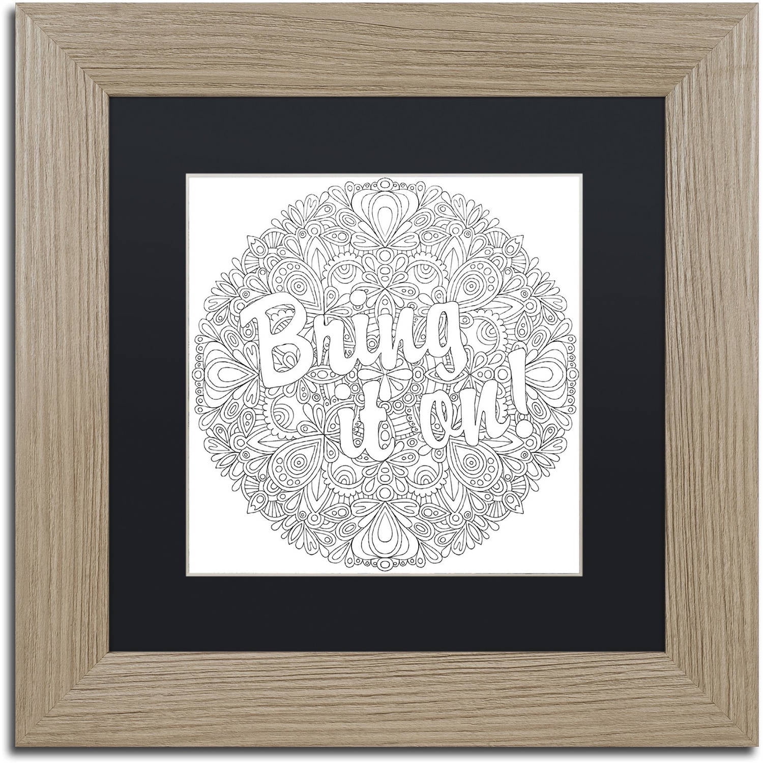 Trademark Fine Art "Letters and Words 32" Canvas Art by Hello Angel, Black Matte, Birch Frame