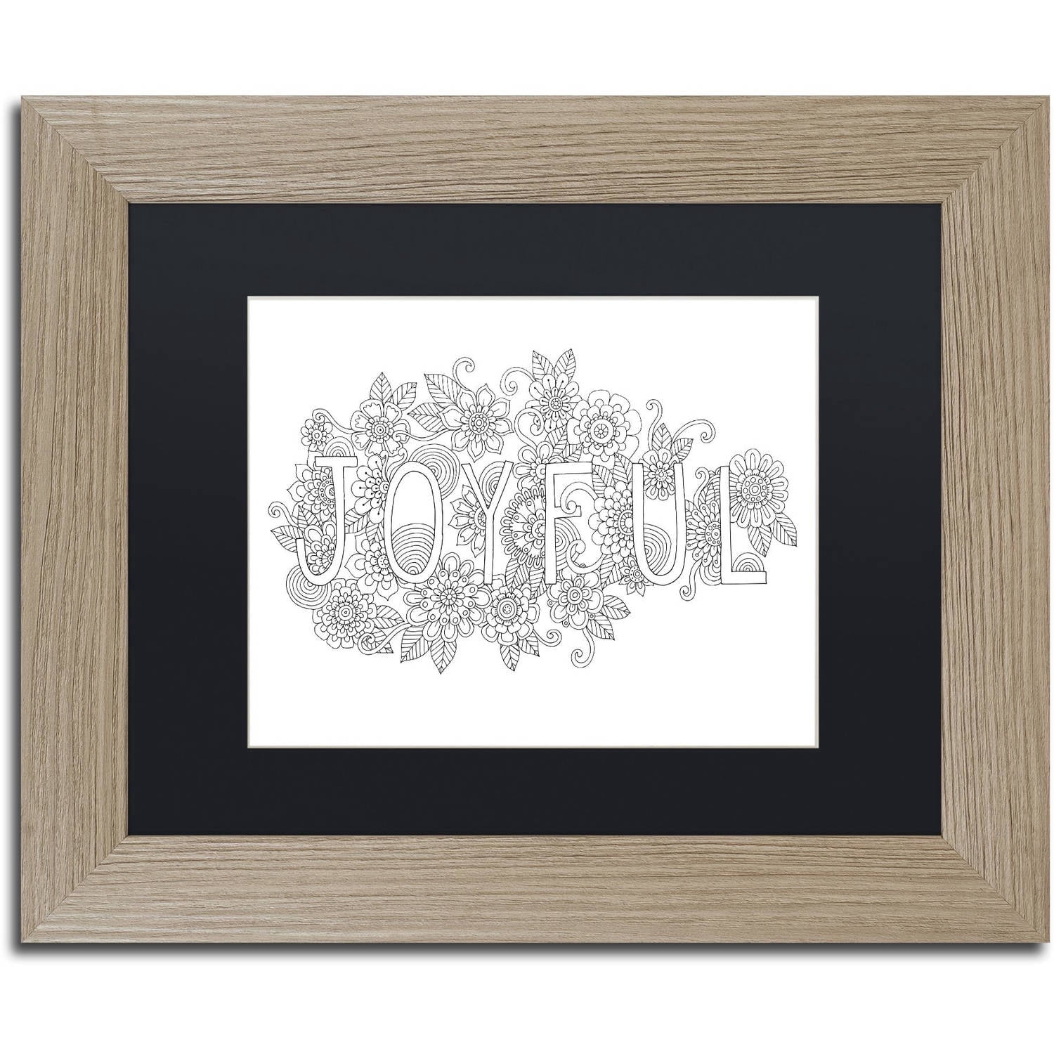 Trademark Fine Art "Letters and Words 7" Canvas Art by Hello Angel, Black Matte, Birch Frame