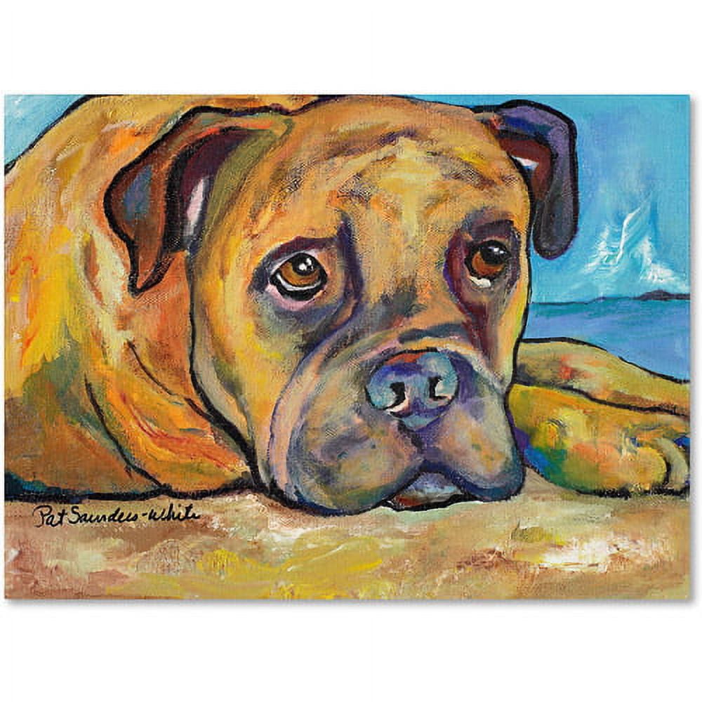 Large Framed Colorful Dog Canvas Print