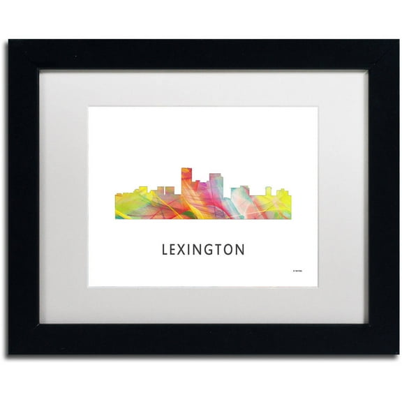 Trademark Fine Art 'Lexington Kentucky Skyline WB-1' Canvas Art by Marlene Watson, White Matte, Black Frame