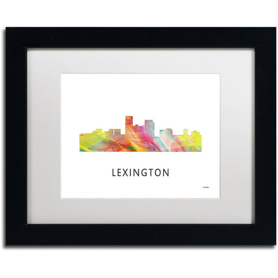 Trademark Fine Art 'Lexington Kentucky Skyline WB-1' Canvas Art by Marlene Watson, White Matte, Black Frame