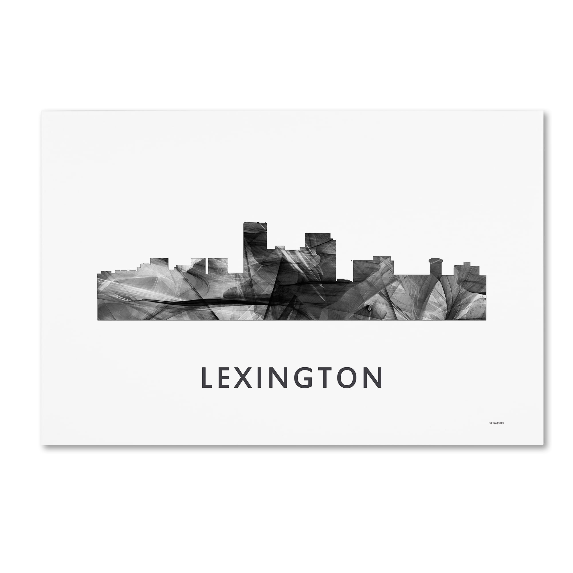Trademark Fine Art 'Lexington Kentucky Skyline WB-BW' Canvas Art by Marlene Watson