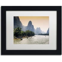 Trademark Fine Art "Li River" Canvas Art by Philippe Hugonnard, White Matte, Black Frame