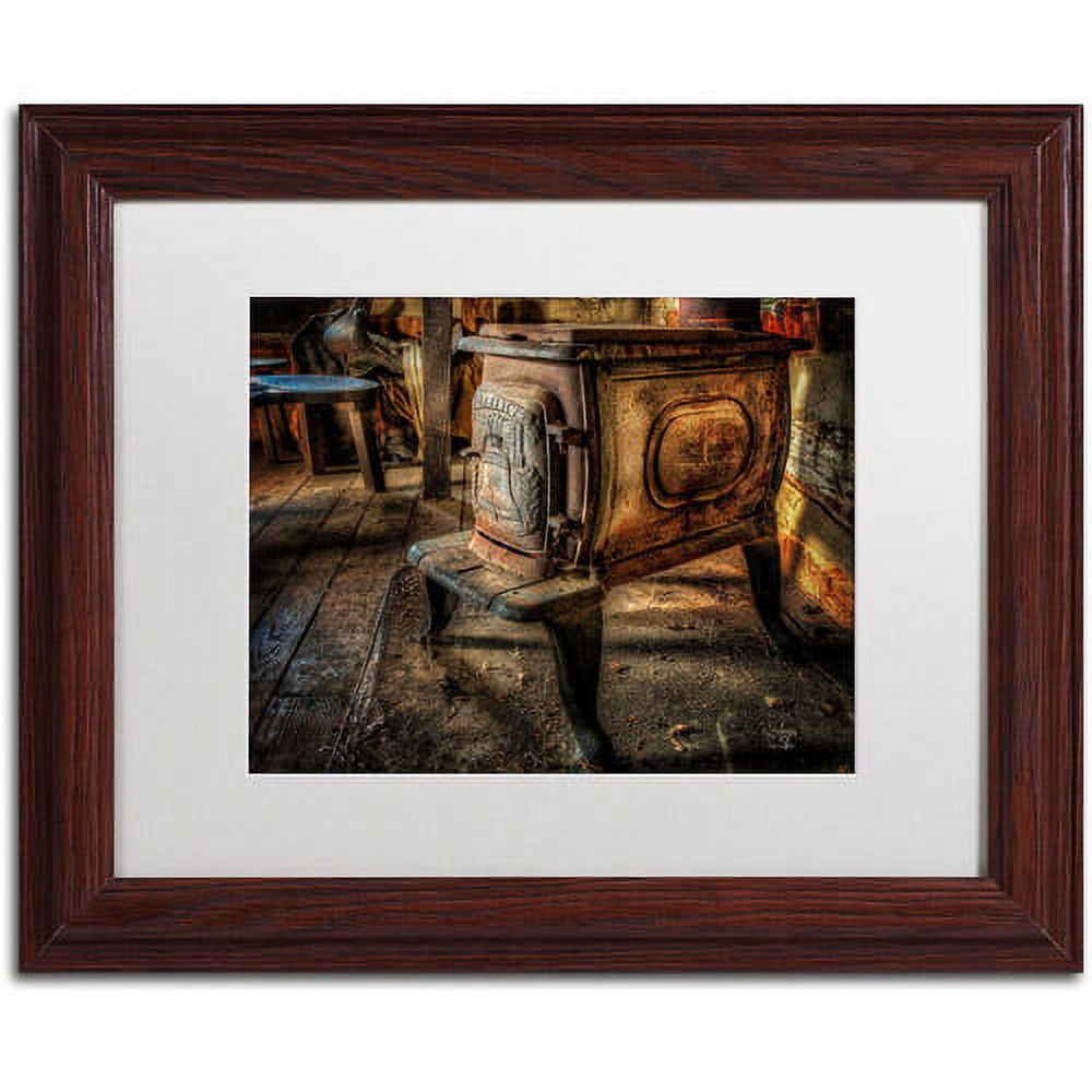 Trademark Fine Art "Liberty Wood Stove" Canvas Art by Lois Bryan, White Mat, Wood Frame