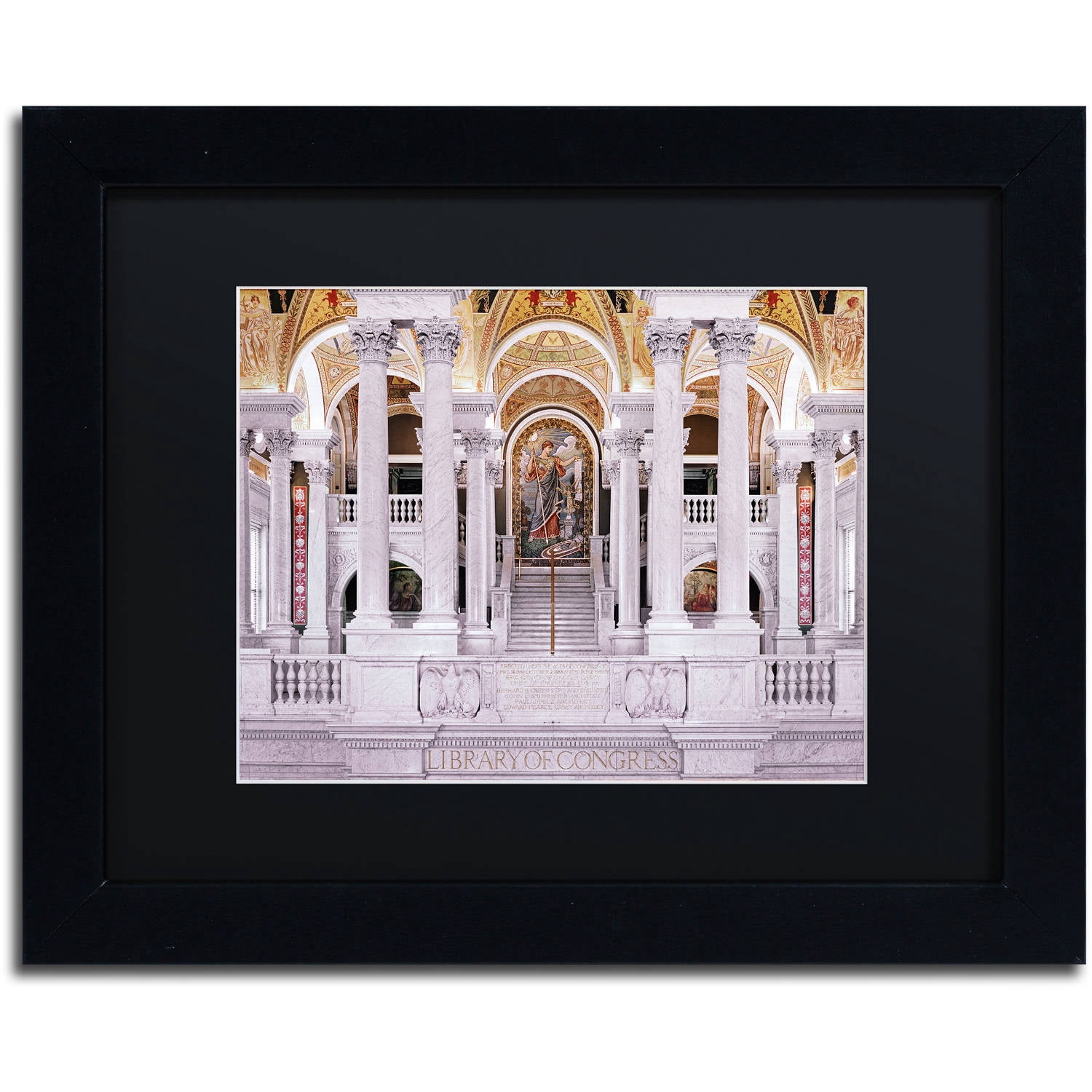 Trademark Fine Art "Library of Congress" Canvas Art by Gregory O'Hanlon, Black Matte, Black Frame