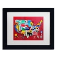 thumbnail image 1 of Trademark Fine Art 'License Plate Map Miniature' Canvas Art by Design Turnpike, White Matte, Black Frame, 1 of 4