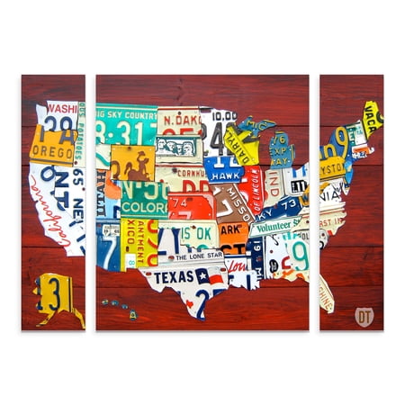 Design Turnpike 'License Plate Map USA' Multi Panel Art Set Small