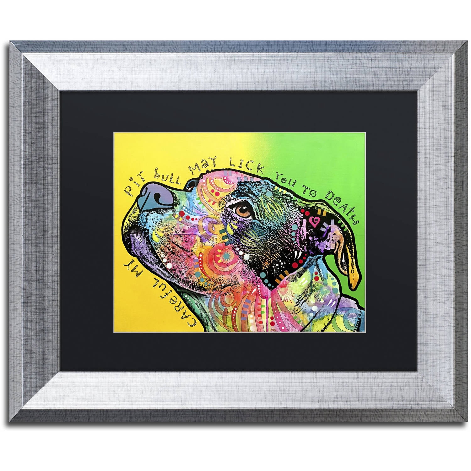 Trademark Fine Art 'Lick You to Death' Canvas Art by Dean Russo, Black Matte, Silver Frame