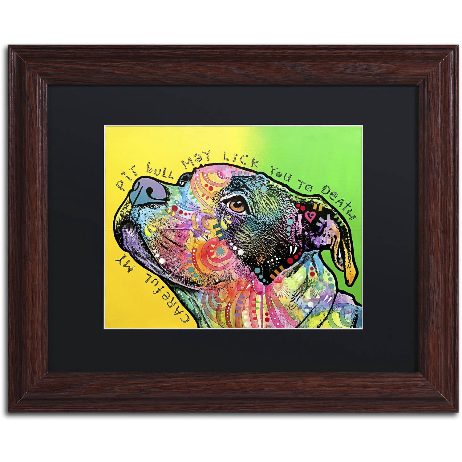 Trademark Fine Art 'Lick You to Death' Canvas Art by Dean Russo, Black Matte, Wood Frame