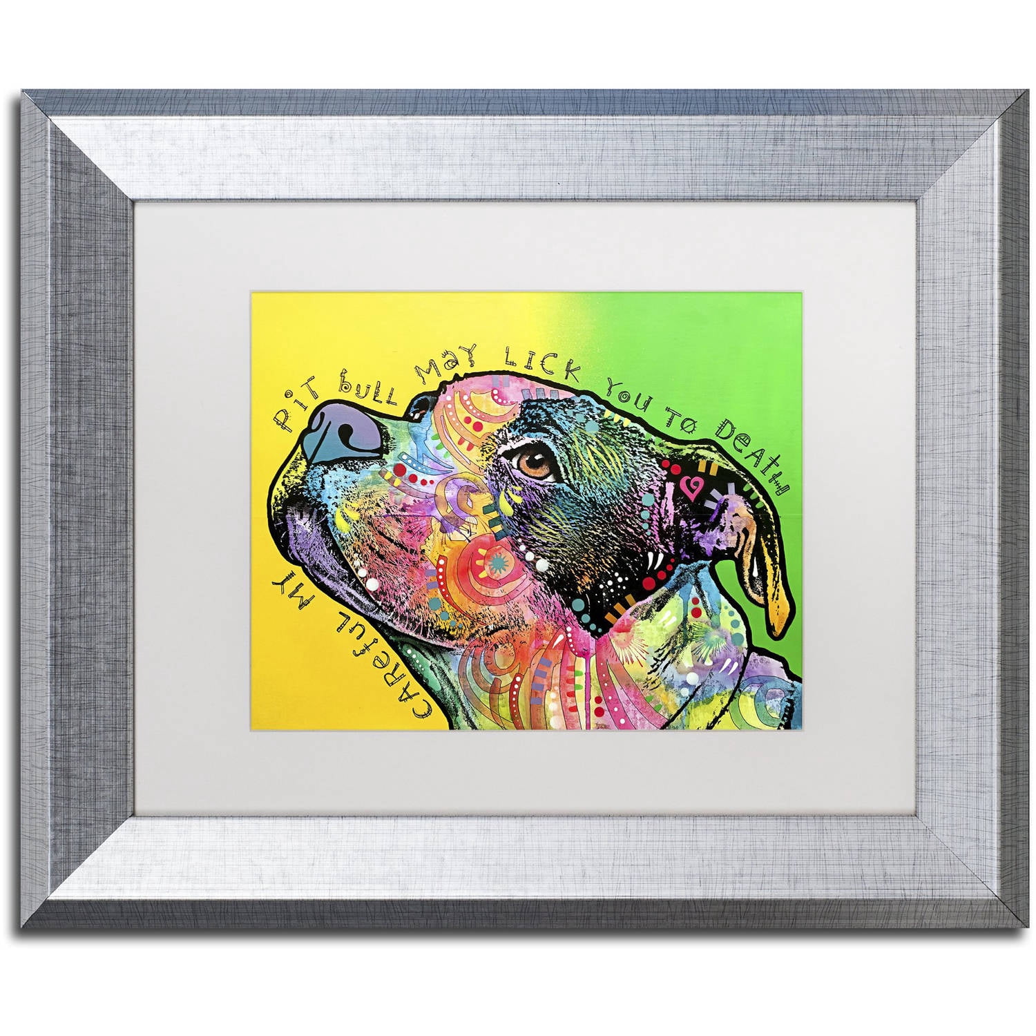 Trademark Fine Art 'Lick You to Death' Canvas Art by Dean Russo, White Matte, Silver Frame