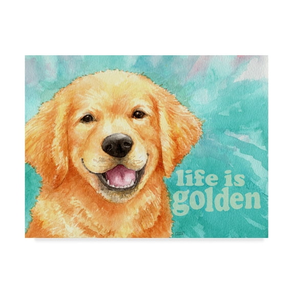 Trademark Fine Art 'Life Is Golden Retriever' Canvas Art by Melinda Hipsher