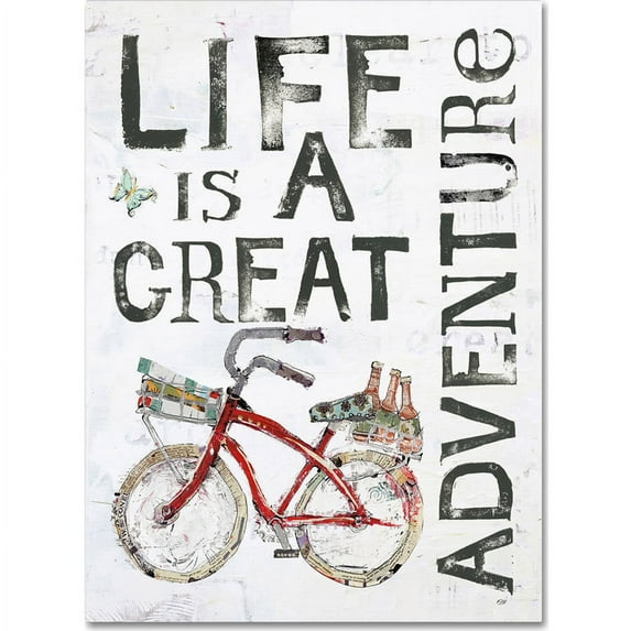 Trademark Fine Art "Life is a Great Adventure" Canvas Art by Kellie Day