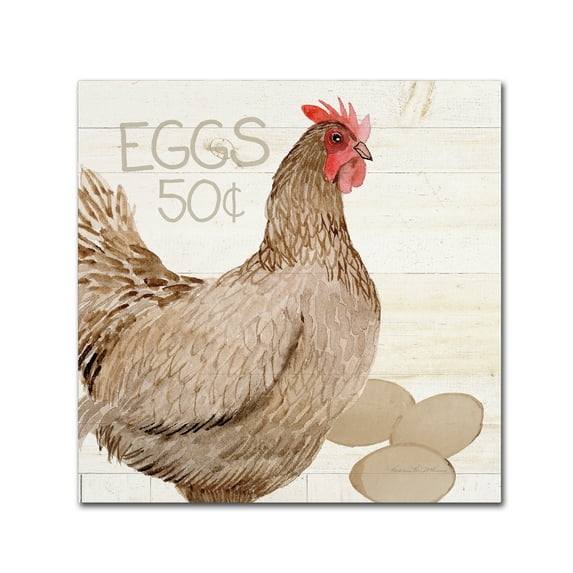 Trademark Fine Art 'Life on the Farm Chicken III' Canvas Art by Kathleen Parr McKenna