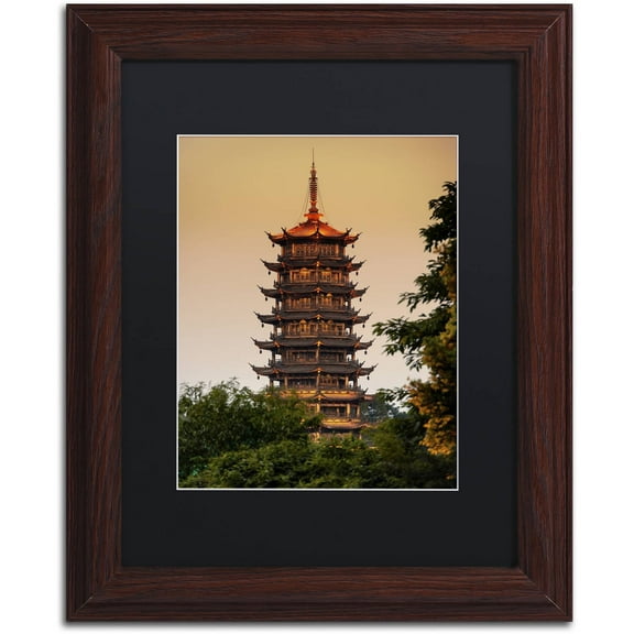 Trademark Fine Art "Light Pagoda" Canvas Art by Philippe Hugonnard, Black Matte, Wood Frame