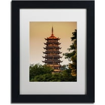 Trademark Fine Art "Light Pagoda" Canvas Art by Philippe Hugonnard, White Matte, Black Frame