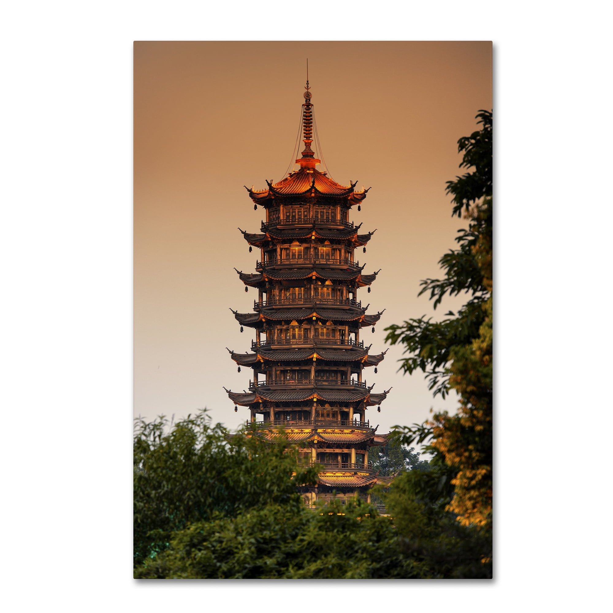 Trademark Fine Art "Light Pagoda" Canvas Art by Philippe Hugonnard
