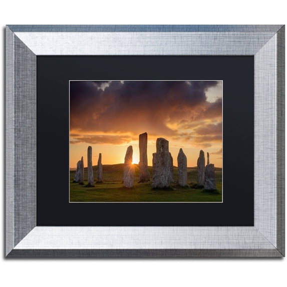 Trademark Fine Art "Light on Callanish" Canvas Art by Michael Blanchette Photography Black Matte, Silver Frame
