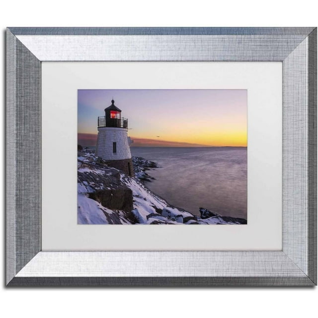 Trademark Fine Art 'Light on the Bay' Canvas Art by Michael Blanchette Photography, White Matte, Silver Frame