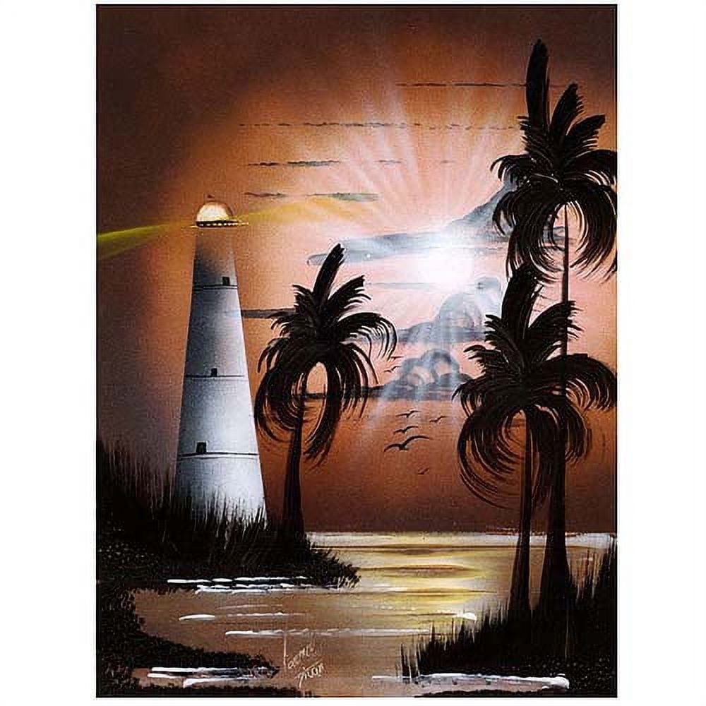 Lighthouse at Sunrise Abstract Landscape Canvas Art, 27" x 20"
