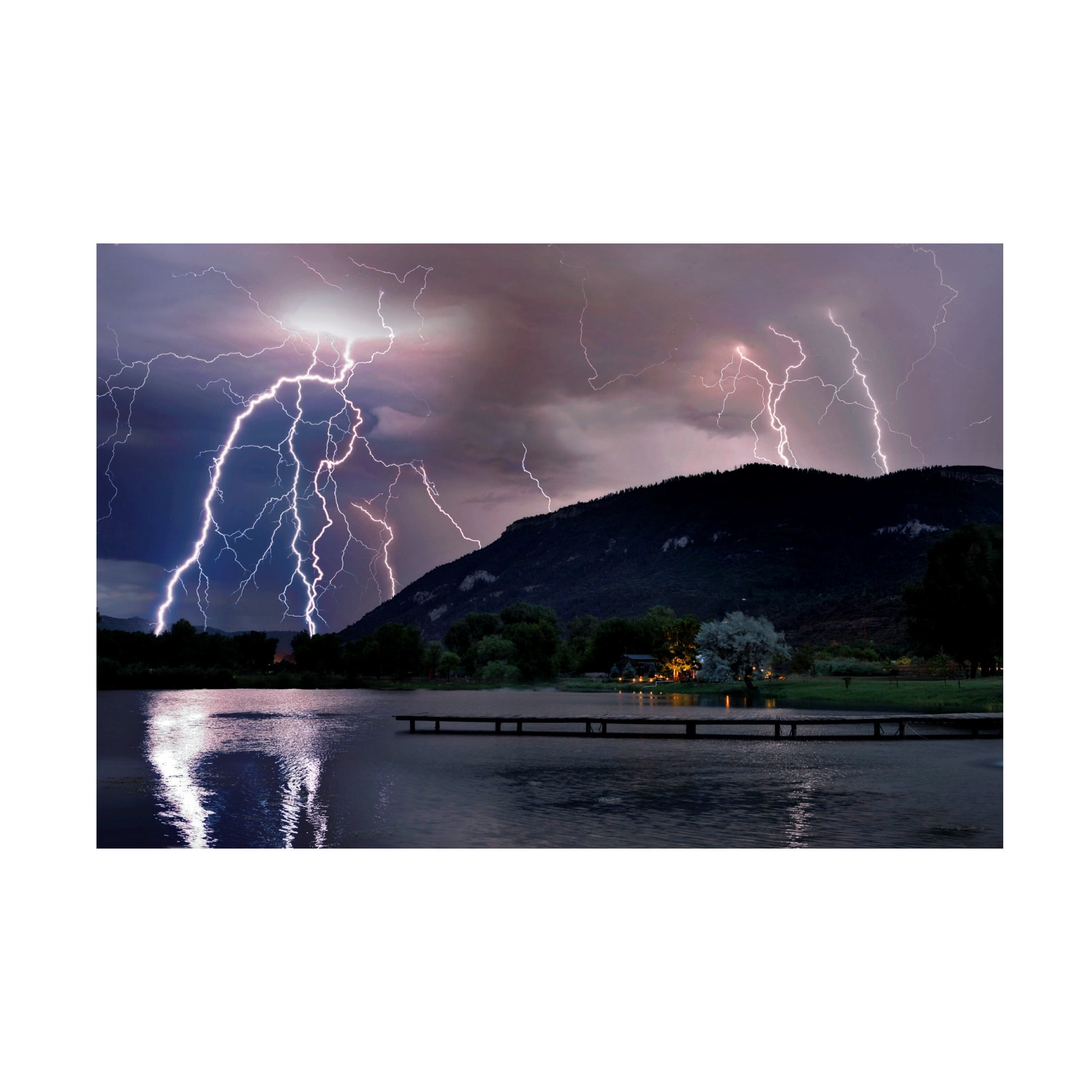 Trademark Fine Art Mike Jones Photo Lightning Campground Canvas Wall Art - 16x24
