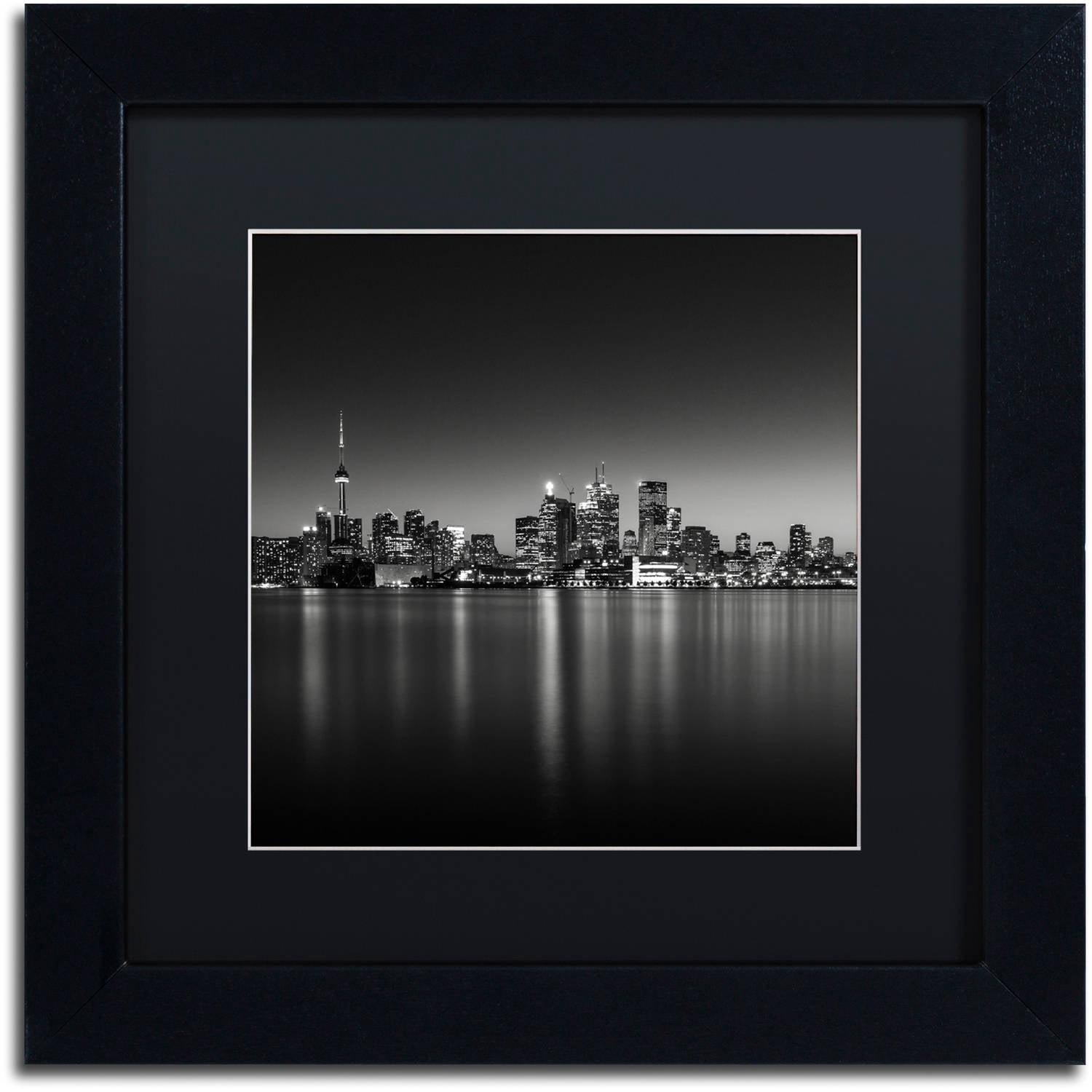 Trademark Fine Art "Lights" Canvas Art by Dave MacVicar, Black Matte, Black Frame