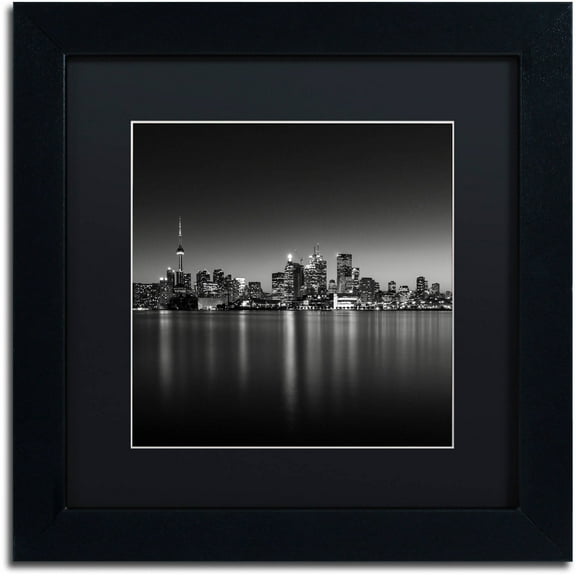 Trademark Fine Art "Lights" Canvas Art by Dave MacVicar, Black Matte, Black Frame