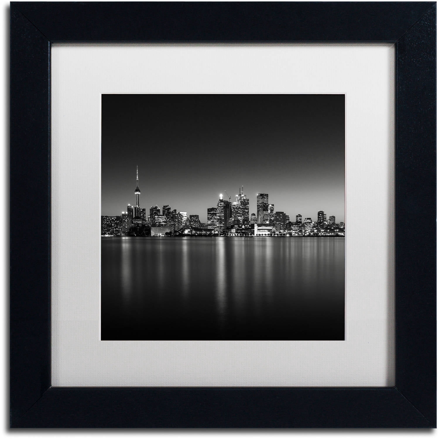 Trademark Fine Art "Lights" Canvas Art by Dave MacVicar, White Matte, Black Frame